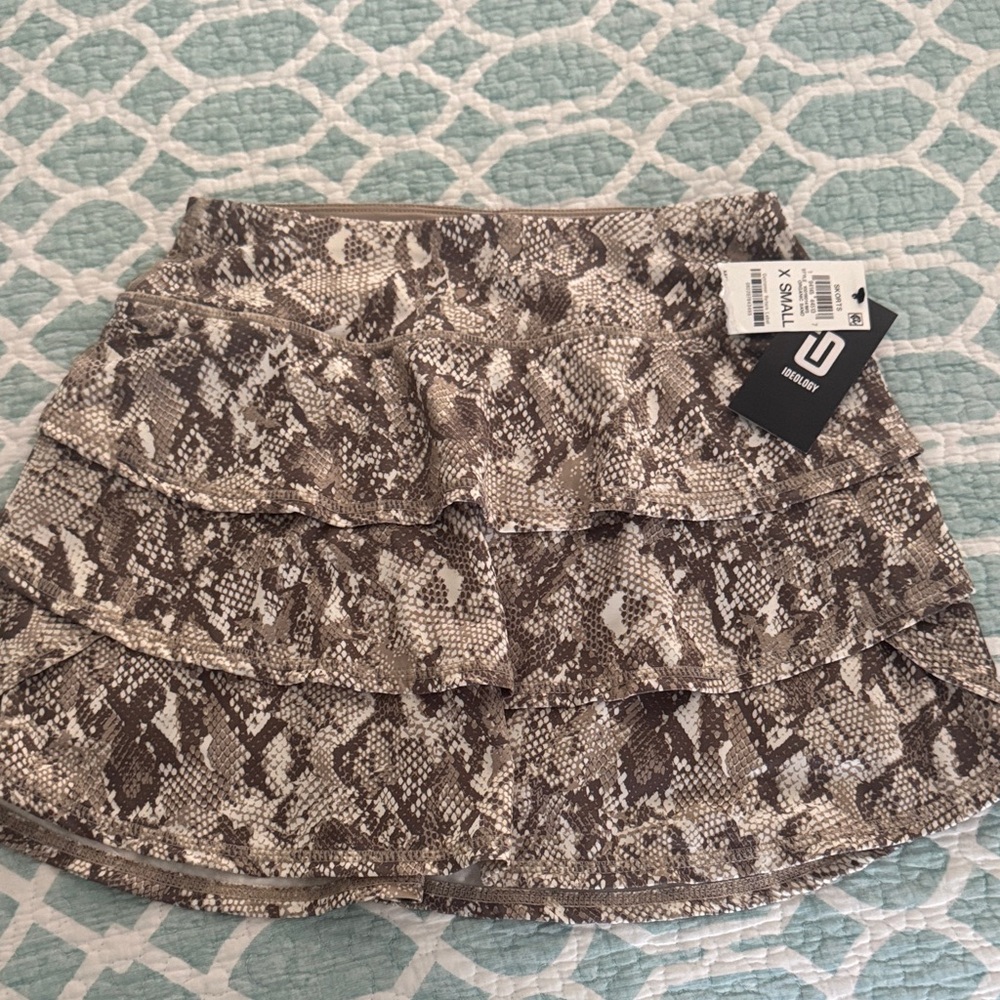 Ideology Athletic Skort Brown Snake Print